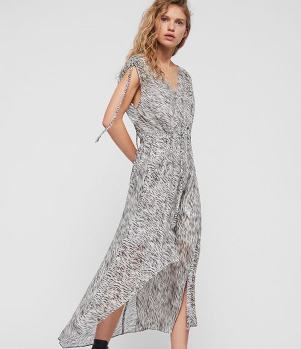 All Saints Kamila Zed Dress in All Over Zebra Size Medium